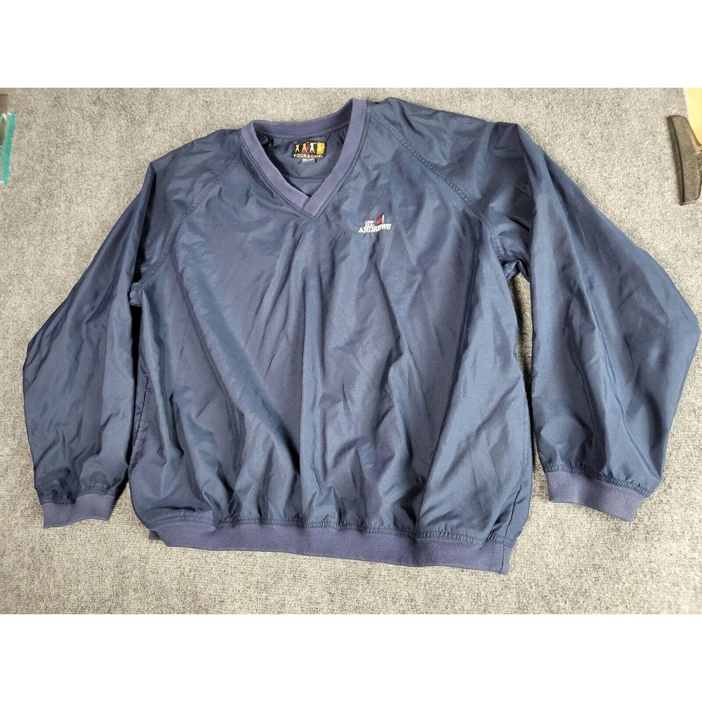 VTG Foursome St Andrews Golf Pullover Men Sz XXL Windbreaker V Neck‎ Outerwear
